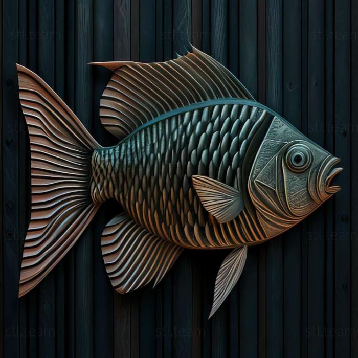 3D model Striped barbus fish (STL)